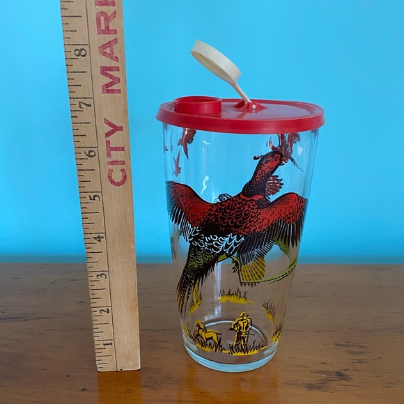 Mid-Century Hazel Atlas Pheasant Cocktail Shaker with Original Lid - Picture 12 of 12